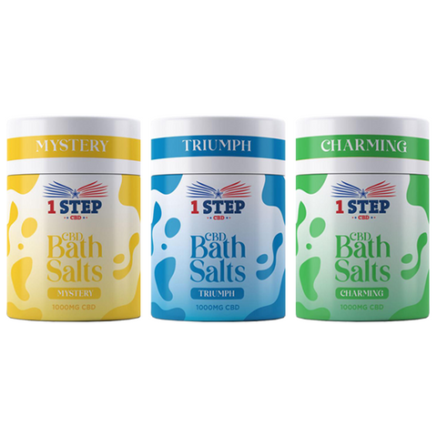1 Step CBD 1000mg CBD Bath Salts - 500g - Broad Spectrum - Various Flavours