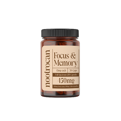 Nootrocan 450mg Full Spectrum CBD Capsules & Mushroom Oil - 30 Caps