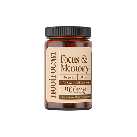 Nootrocan 900mg Full Spectrum CBD Capsules & Mushroom Oil - 60 Caps