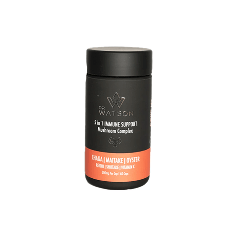 Dr Watson 5 in 1 Immune Support Mushroom Complex Capsules - 60 Capsules - THWC Ltd