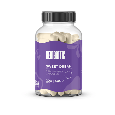 Hembiotic 5000mg Bulk CBD Capsules - 200 Caps - THWC Ltd