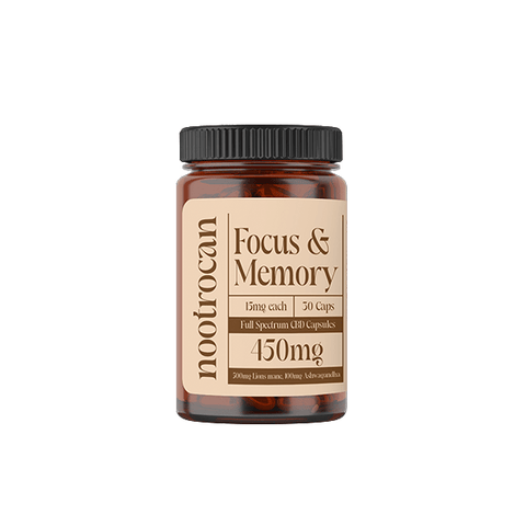 Nootrocan 450mg Full Spectrum CBD Capsules & Mushroom Oil - 30 Caps - THWC Ltd
