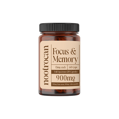 Nootrocan 900mg Full Spectrum CBD Capsules & Mushroom Oil - 60 Caps - THWC Ltd