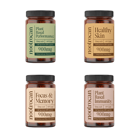 Nootrocan 900mg Full Spectrum CBD Capsules & Mushroom Oil - 60 Caps - THWC Ltd
