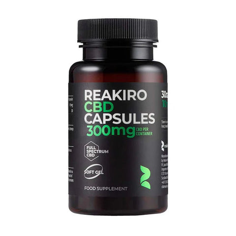 Reakiro Softgel Capsules - 300mg CBD - 30 count - 10mg Per Capsule - THWC Ltd
