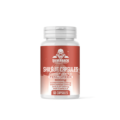 Silverback Wellness 600mg Cordyceps + Fenugreek Infused Shilajit Capsules - 60 Caps - THWC Ltd