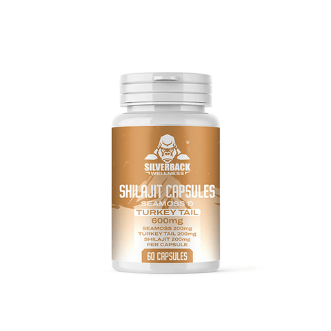 Silverback Wellness 600mg Seamoss & Turkey Tail Infused Shilajit Capsules - 60 Caps - THWC Ltd