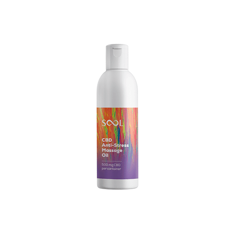 SOOL 500mg Broad Spectrum CBD Anti-Stress Massage Oil 200ml - THWC Ltd