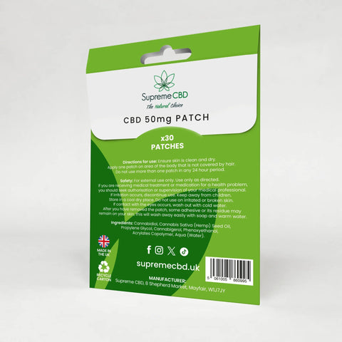 Supreme CBD Patches - 50mg CBD - THWC Ltd