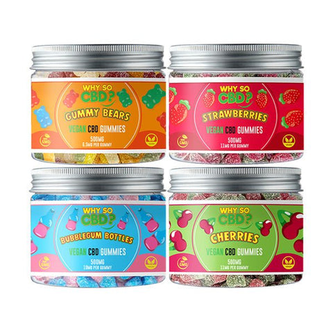 Why So CBD? 500mg CBD Small Vegan Gummies - 11 Flavours - THWC Ltd