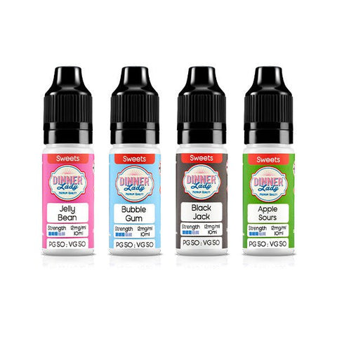 12mg Dinner Lady 50:50 Sweets 10ml (50VG/50PG) - The Hemp Wellness Centre