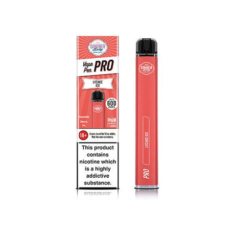 20mg Dinner Lady Vape Pen Pro Disposable Vaping Device 600 Puffs - The Hemp Wellness Centre