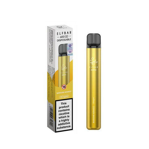 20mg ELF Bar 600 V2 Disposable Vaping Device 600 Puffs - THWC Ltd