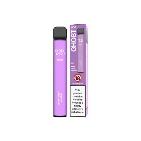 20mg Vapes Bars Ghost 800 Disposable Vape Device 650 Puffs - The Hemp Wellness Centre