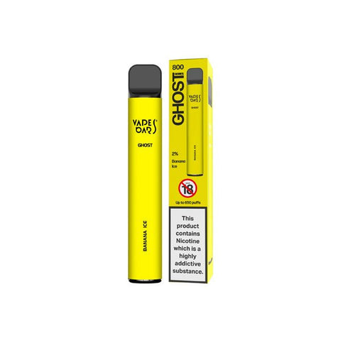 20mg Vapes Bars Ghost 800 Disposable Vape Device 650 Puffs - The Hemp Wellness Centre