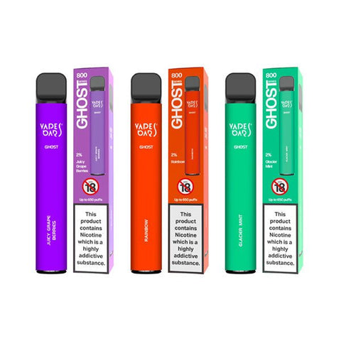 20mg Vapes Bars Ghost 800 Disposable Vape Device 650 Puffs - The Hemp Wellness Centre