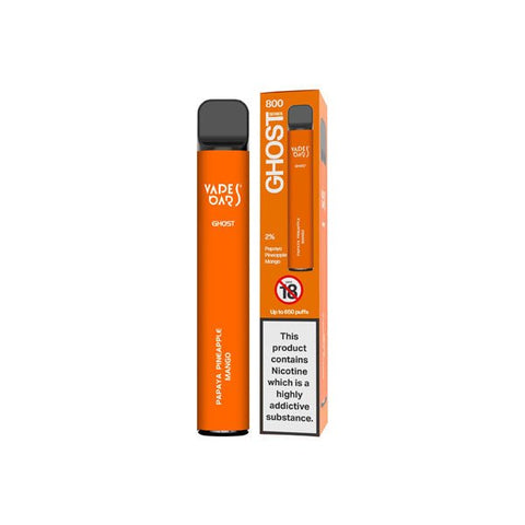 20mg Vapes Bars Ghost 800 Disposable Vape Device 650 Puffs - The Hemp Wellness Centre