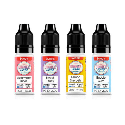 6mg Dinner Lady 50:50 Sweets 10ml (50VG/50PG) - The Hemp Wellness Centre
