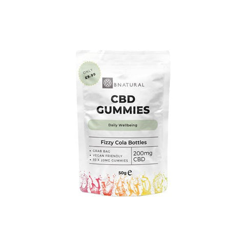 Bnatural 200mg CBD Vegan Cola Bottles Gummies - 10 Pieces - THWC Ltd