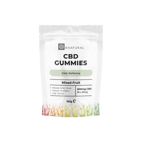 Bnatural 600mg Broad Spectrum CBD Mixed Fruit Gummies - 30 Pieces - THWC Ltd