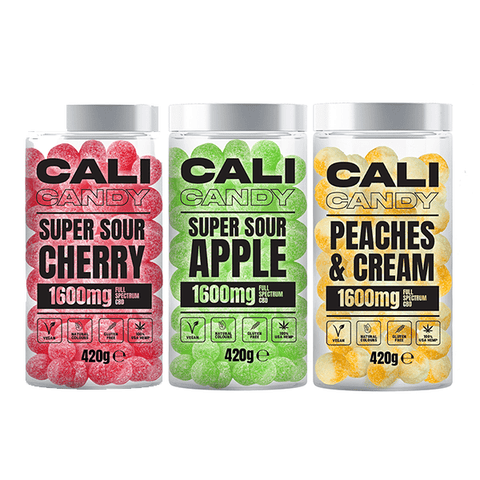 CALI CANDY 1600mg Full Spectrum CBD Vegan Sweets (Large) - 10 Flavours - THWC Ltd