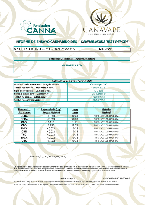 Canavape CBD E Liquid 200:20 - 20ml - The Hemp Wellness Centre