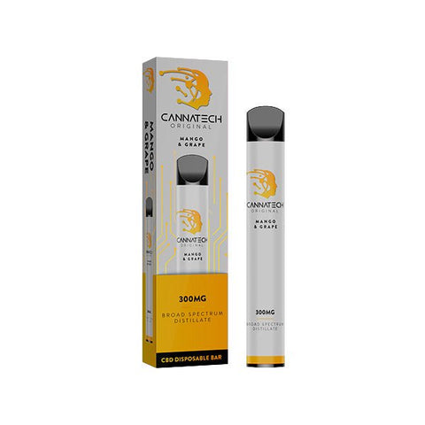 Cannatech 300mg CBD Disposable Bar Vape Device 600 Puffs - The Hemp Wellness Centre