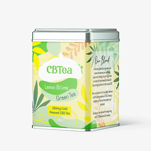 CBTea 250mg Cold Pressed Full Spectrum CBD Lemon & Lime Green Tea - 100g - THWC Ltd