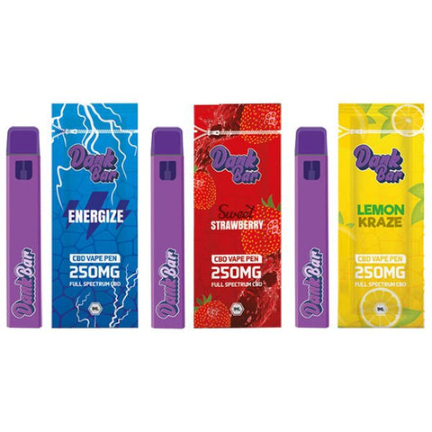 Dank Bar 250mg Full Spectrum CBD Vape Disposable by Purple Dank - 12 flavours - The Hemp Wellness Centre