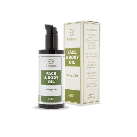 Endoca 300mg CBD Face & Body Oil - 200ml - The Hemp Wellness Centre