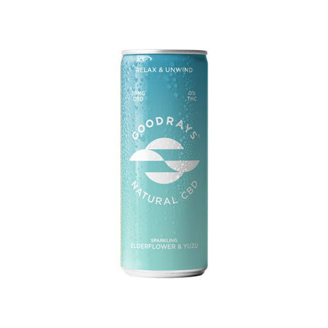 Goodrays 30mg CBD Elderflower & Yuzu Seltzer 250ml - The Hemp Wellness Centre