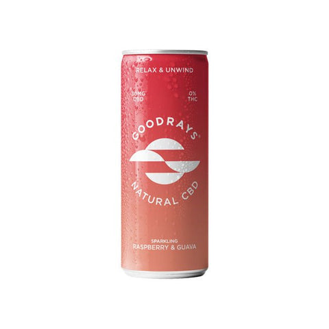 Goodrays 30mg CBD Raspberry & Guava Seltzer 250ml - The Hemp Wellness Centre