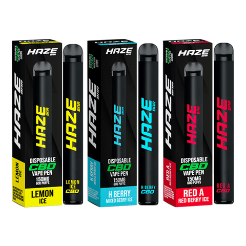 Haze Bar 150mg CBD Disposable Vape Device 600 Puffs - The Hemp Wellness Centre