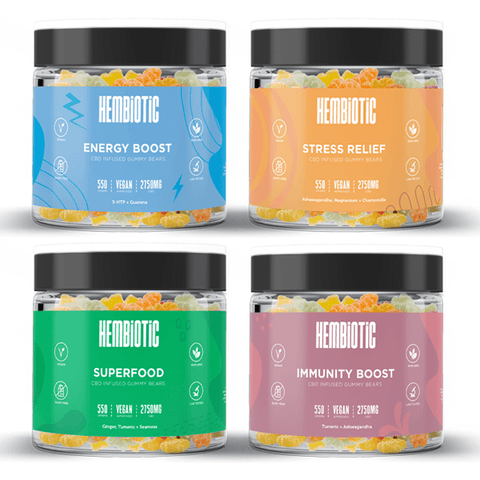 Hembiotic 2750mg Bulk CBD Gummy Bears - 550g - The Hemp Wellness Centre