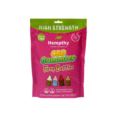 Hempthy 1000mg CBD Fizzy Bottles Gummies - 50 Pieces - THWC Ltd