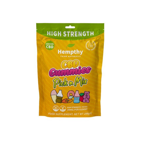 Hempthy 1000mg CBD Pick n Mix Gummies - 50 Pieces - THWC Ltd