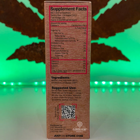 Just CBD 250mg Full Spectrum Tincture - 30ml - The Hemp Wellness Centre