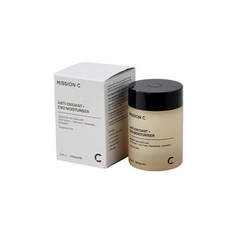 Mission C Anti-Oxidant + 1000mg CBD Moisturiser - 50ml - The Hemp Wellness Centre