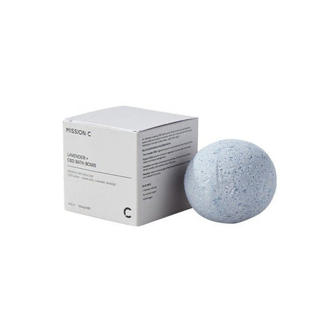 Mission C Lavender + 100mg CBD Bath Bomb - 140g - The Hemp Wellness Centre