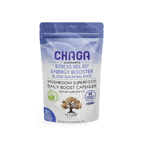 NTURE 2000mg Chaga Mushroom Capsules - 60 Caps - THWC Ltd