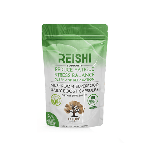 NTURE 2000mg Reishi Mushroom Capsules - 60 Caps - THWC Ltd