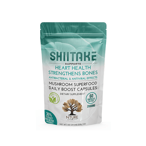 NTURE 2000mg Shiitake Mushroom Capsules - 60 Caps - THWC Ltd