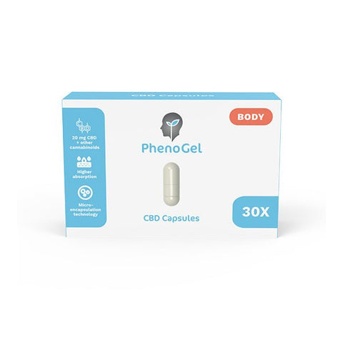 PhenoGel Body 600mg CBD Capsules - 30 Caps - The Hemp Wellness Centre