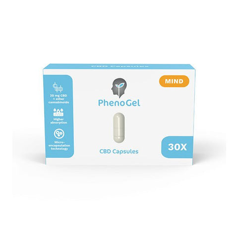 PhenoGel Mind 600mg CBD Capsules - 30 Caps - The Hemp Wellness Centre