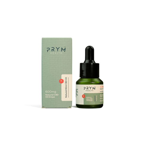 Prym Health 600mg Natural Mint CBD Oil Drops - 15ml - THWC Ltd