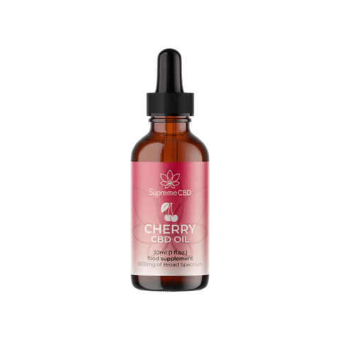 Supreme CBD 1000mg Broad Spectrum Cherry CBD Oil - 30ml - The Hemp Wellness Centre