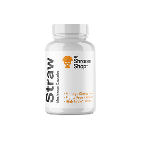 The Shroom Shop Straw Mushroom 45000mg Capsules - 90 Caps - THWC Ltd