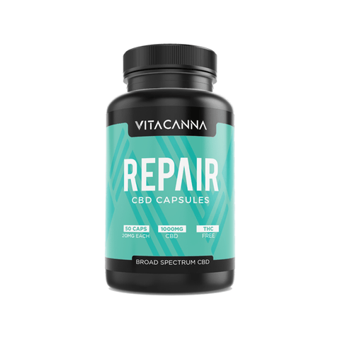 Vita Canna 1000mg Broad Spectrum CBD Vegan Capsules - 50 Caps - THWC Ltd
