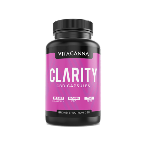 Vita Canna 1000mg Broad Spectrum CBD Vegan Capsules - 50 Caps - THWC Ltd