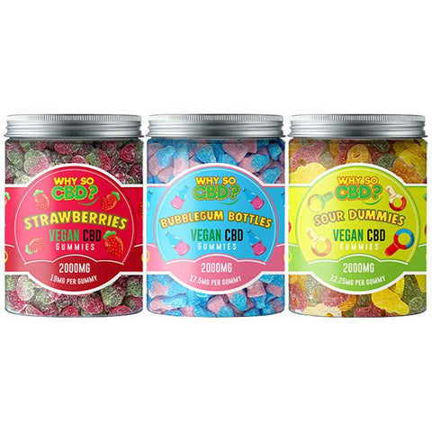 Why So CBD? 2000mg CBD Large Vegan Gummies - 11 Flavours - The Hemp Wellness Centre